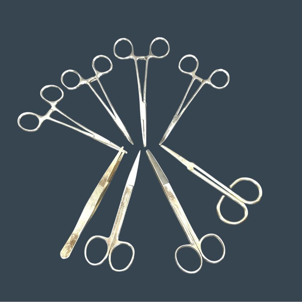 VTG Lot Stainless Steel Forceps Hemostat Scissor Clamp Medical Instrument Set - Picture 9 of 9